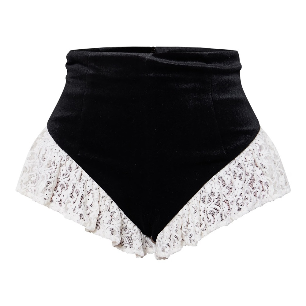 PrettyLittleThing Velvet High Waisted Lace Bloomers